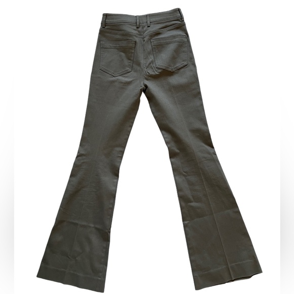 SOLD REISS Florence Flared Jeans high rise cotton front darts brown pants 4 S - Picture 6 of 14